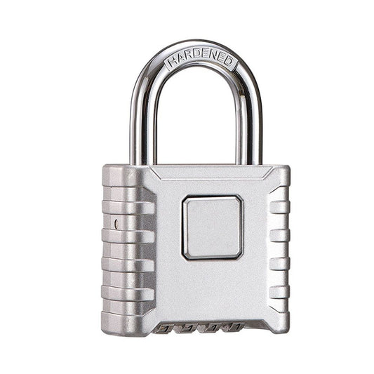 1-piece set of heavy-duty 4-digit password lock, one click unlock, error proof function, waterproof large outdoor padlock, suitable for school gym storage cabinets, fences, doors, storage units (silver) Kemu |Fashion Home Kitchen Beauty