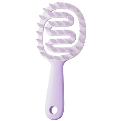 Long-Handled Hollow Hair Shampoo Brush, TPR Soft-Bristle Scalp Massager, for Wet & Dry Hair—Purple Kemu |Fashion Home Kitchen Beauty