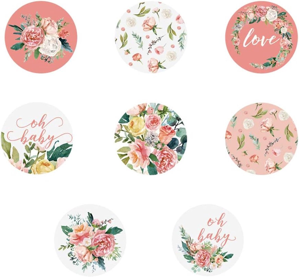 Label - 2 rolls (1000 pieces per roll) - Sealing sticker - Sealing sticker - Sticker - Flower stickers - Envelope sealing sticker - Gift sealing - Coded label stickers - self-adhesive labels - for gifts, wedding, birthday, party, packaging Kemu |Fashion Home Kitchen Beauty